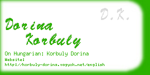 dorina korbuly business card